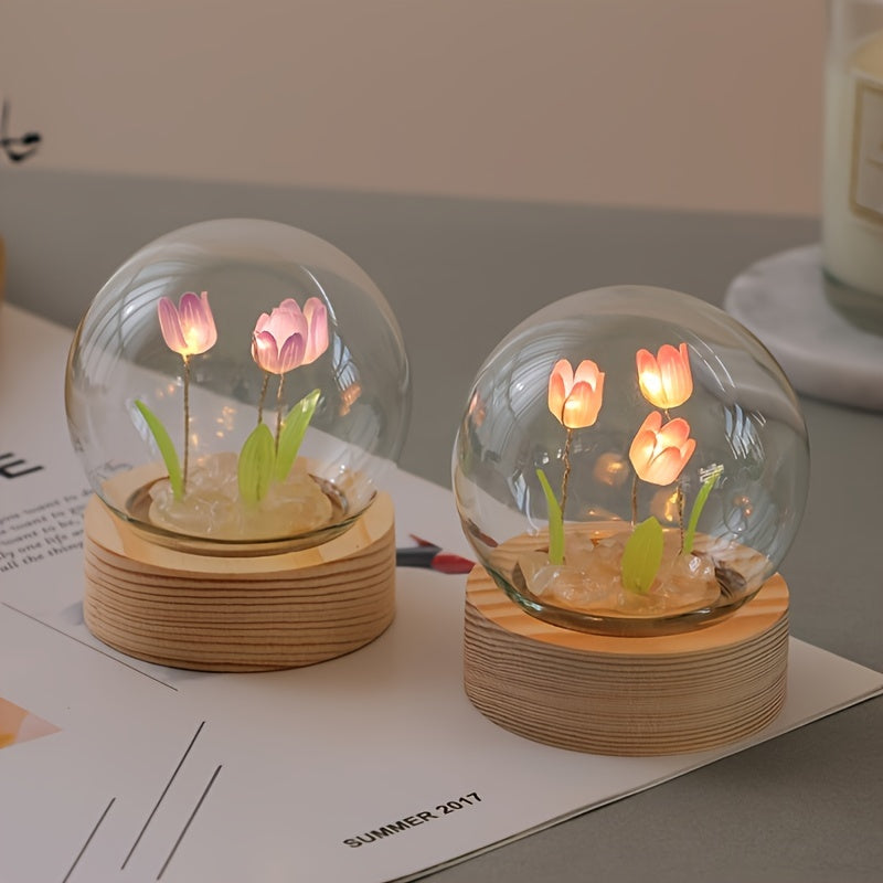 Luminária Abjur de LED com Lâmpadas em formato de Tulipa - Lindo Presente