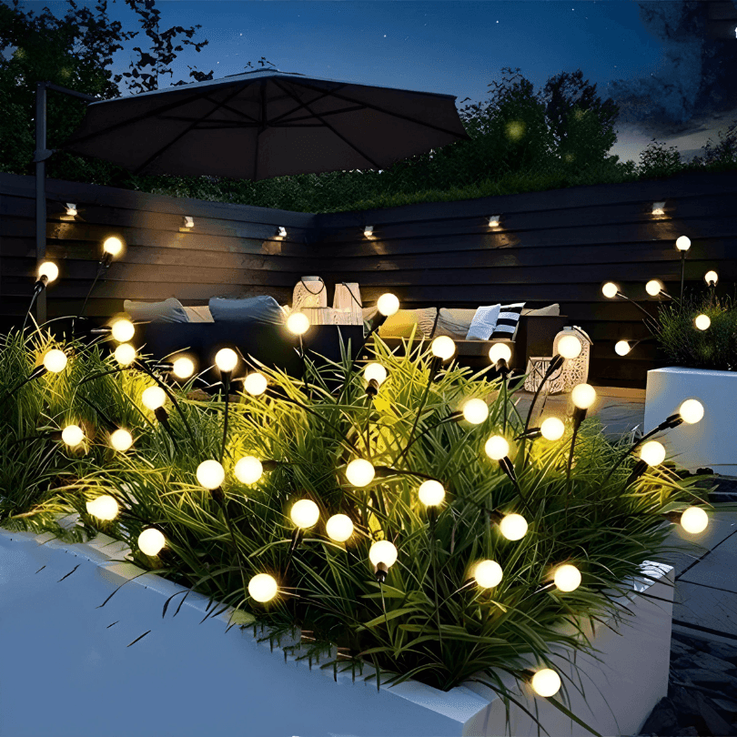 Luminaria Solar Para Jardins em Led Efeito Vagalume