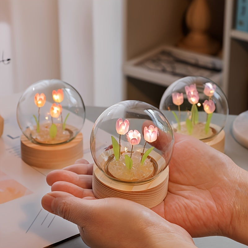 Luminária Abjur de LED com Lâmpadas em formato de Tulipa - Lindo Presente