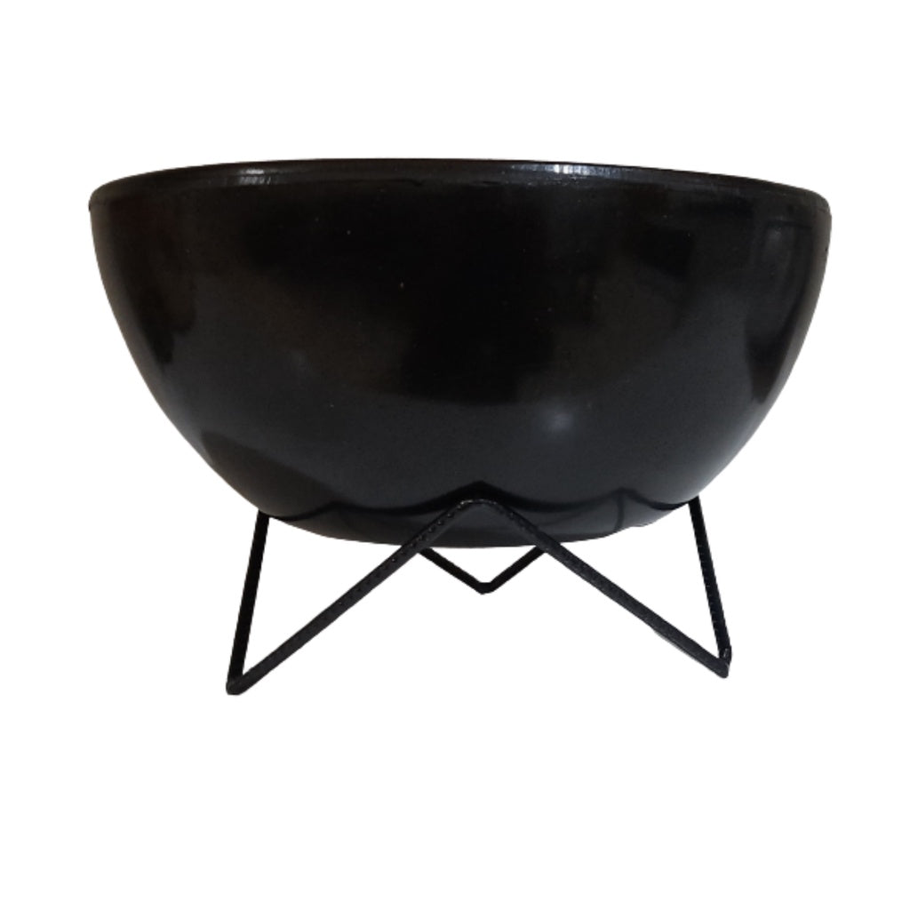 Vaso de planta bacia polietileno com suporte 26x13cm