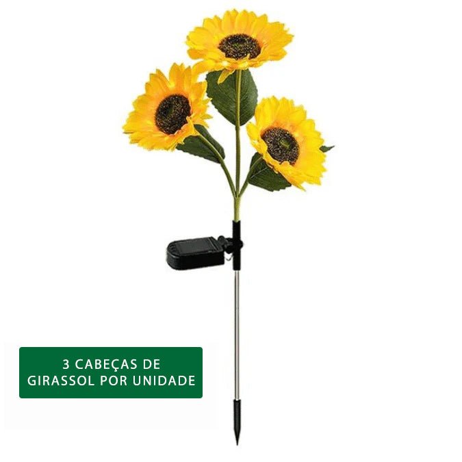 Luminaria Solar Externa Para Jardim Girassol Led - Energia Grátis