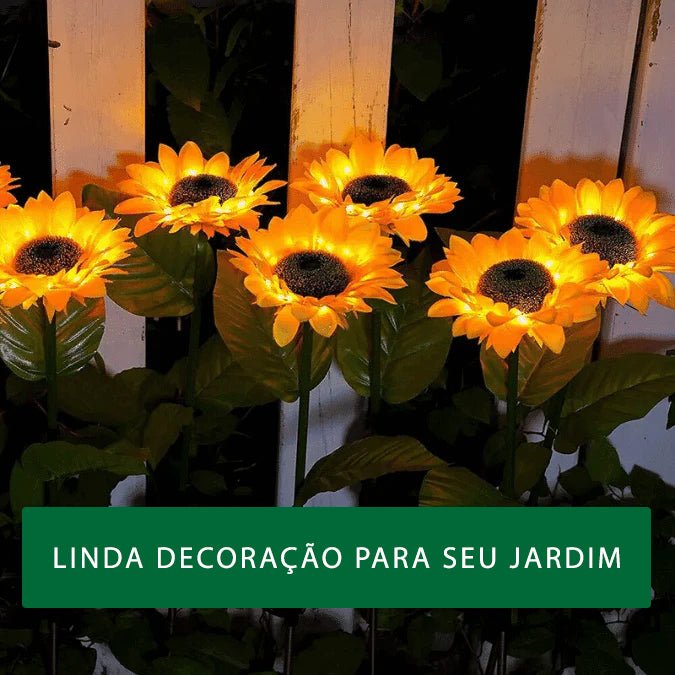 Luminaria Solar Externa Para Jardim Girassol Led - Energia Grátis