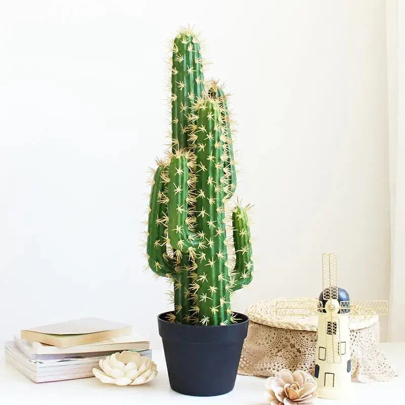 Cacto Artificial Tropical Grande 30/43cm – Planta Falsa Decorativa para Interior e Exterior