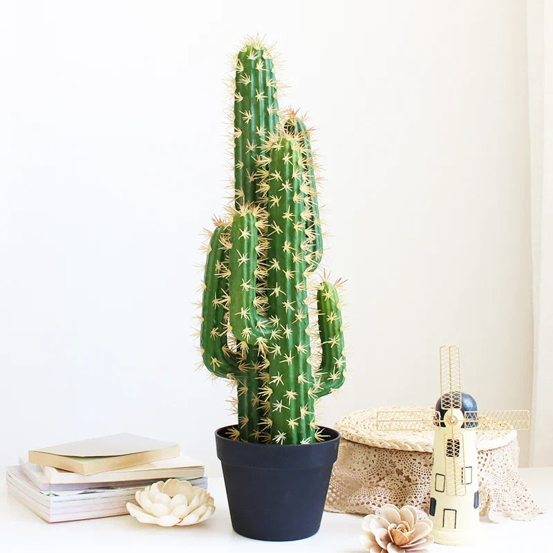 Cacto Artificial Tropical Grande 30/43cm – Planta Falsa Decorativa para Interior e Exterior