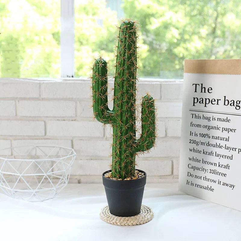 Cacto Artificial Tropical Grande 30/43cm – Planta Falsa Decorativa para Interior e Exterior