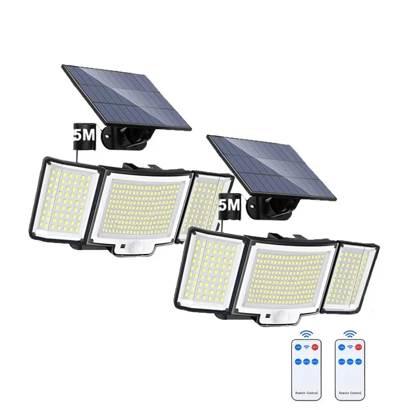 Refletor Solar de LED 800W Holofote Triplo - Iluminação Eficiente para Exteriores - Tech Urbane
