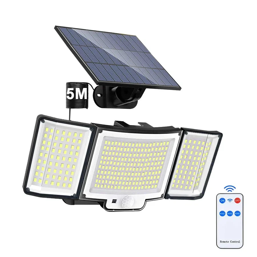 Refletor Solar de LED 800W Holofote Triplo - Iluminação Eficiente para Exteriores - Tech Urbane