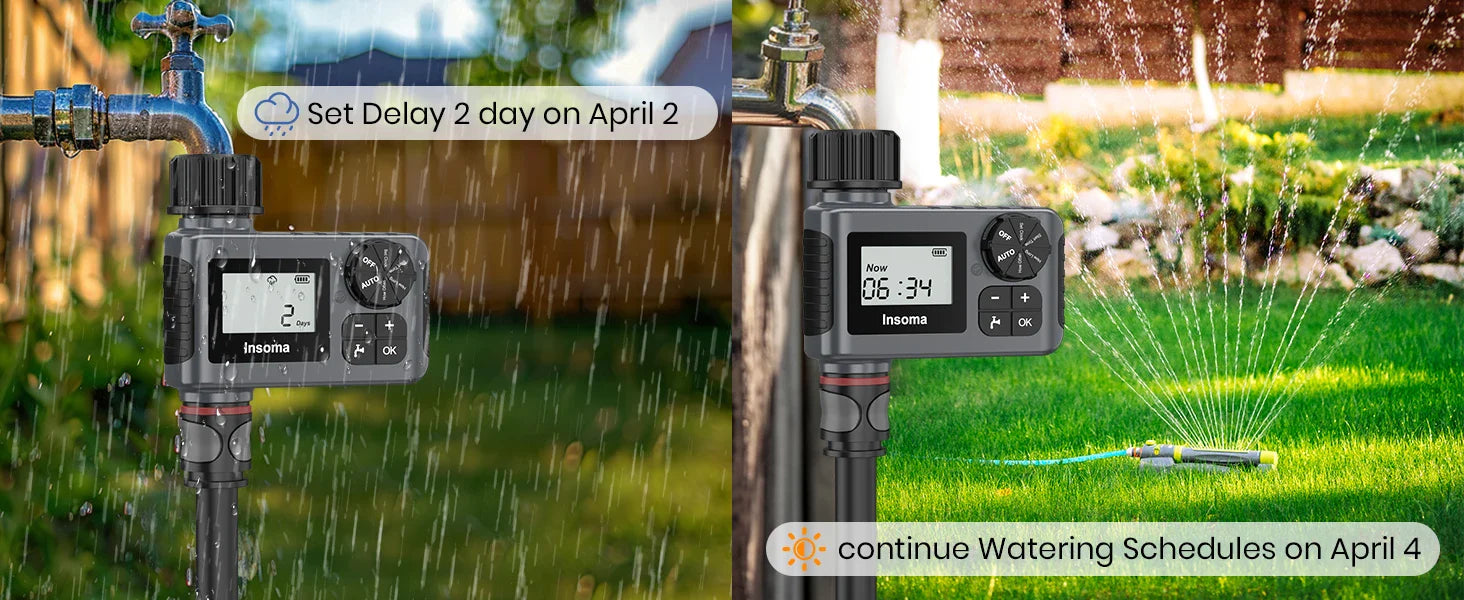 Temporizador de Irrigação Automático Inteligente à Prova d'Água com Display LCD, 3 Modos e Programação Fácil