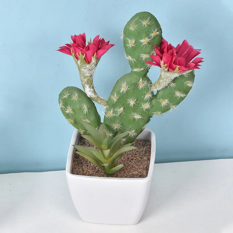 Mini Cacto Artificial em Vaso – Decoração Sustentável e Charmosa