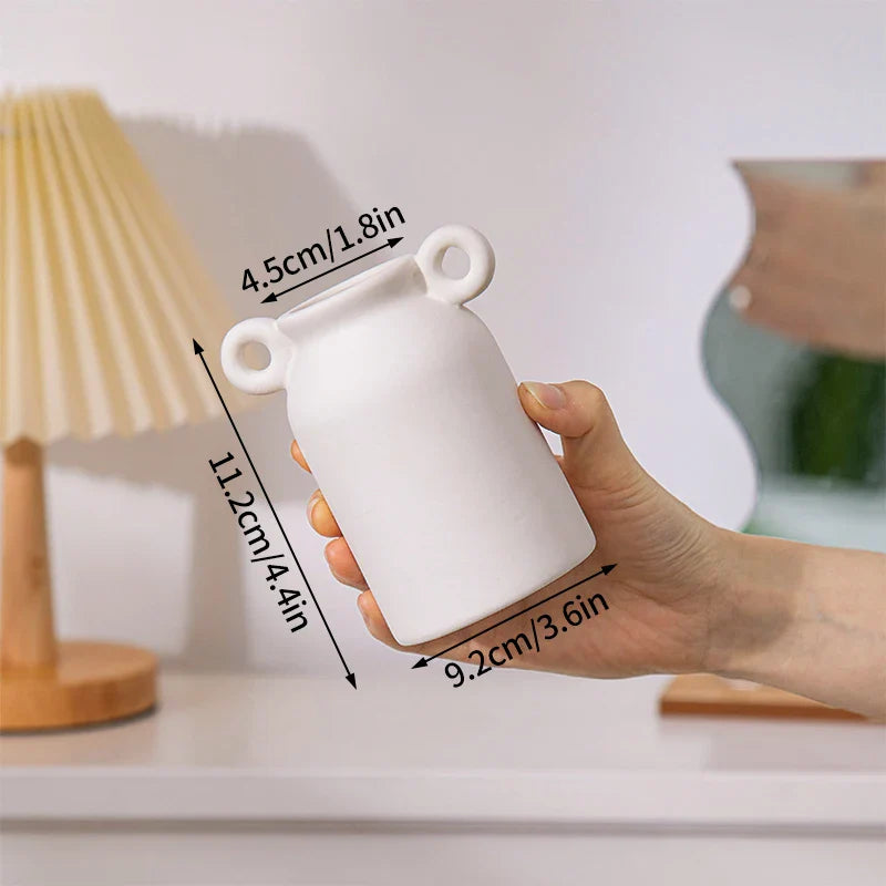 Vaso de Flor em Cerâmica Branca Estilo Nórdico - Design Moderno e Elegante