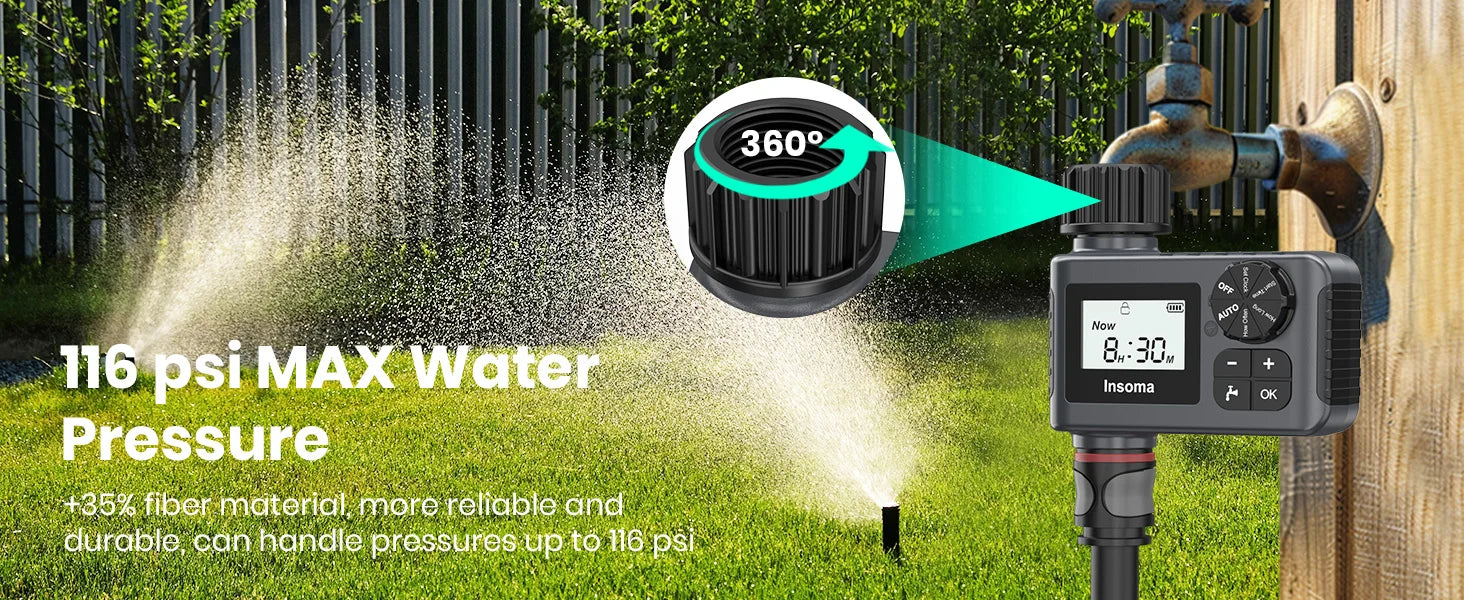 Temporizador de Irrigação Automático Inteligente à Prova d'Água com Display LCD, 3 Modos e Programação Fácil