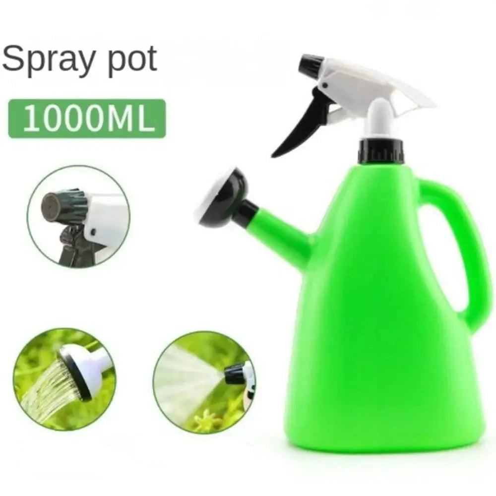 Regador de Plantas de Plástico 2 em 1 - Pulverizador Ajustável de 1L