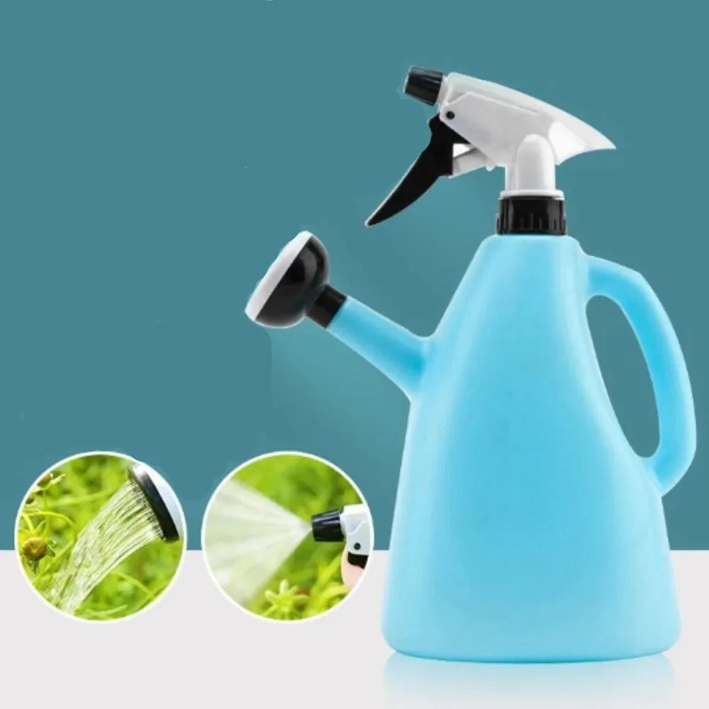 Regador de Plantas de Plástico 2 em 1 - Pulverizador Ajustável de 1L