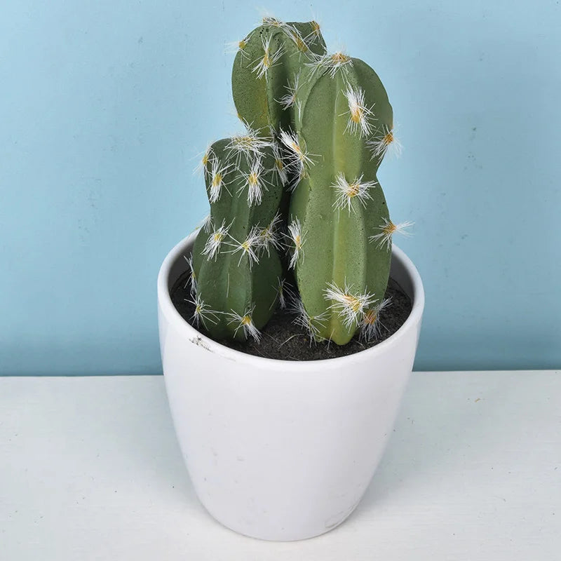Mini Cacto Artificial em Vaso – Decoração Sustentável e Charmosa