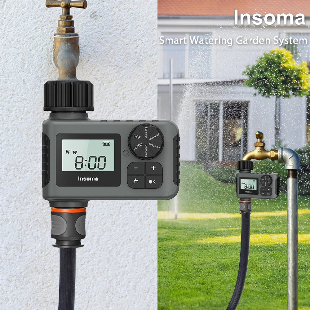 Temporizador de Irrigação Automático Inteligente à Prova d'Água com Display LCD, 3 Modos e Programação Fácil