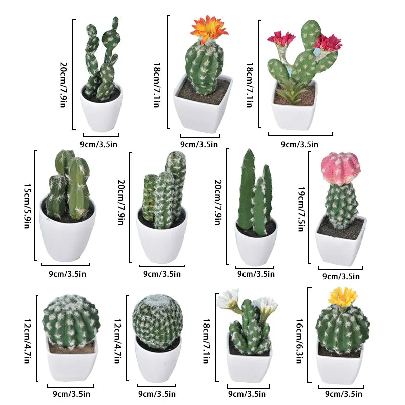 Mini Cacto Artificial em Vaso – Decoração Sustentável e Charmosa