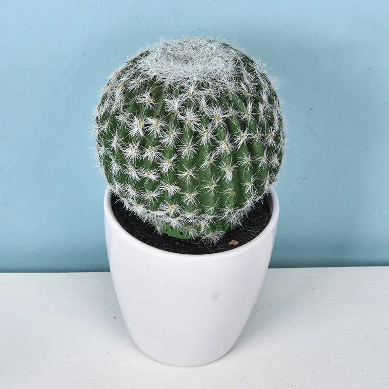 Mini Cacto Artificial em Vaso – Decoração Sustentável e Charmosa