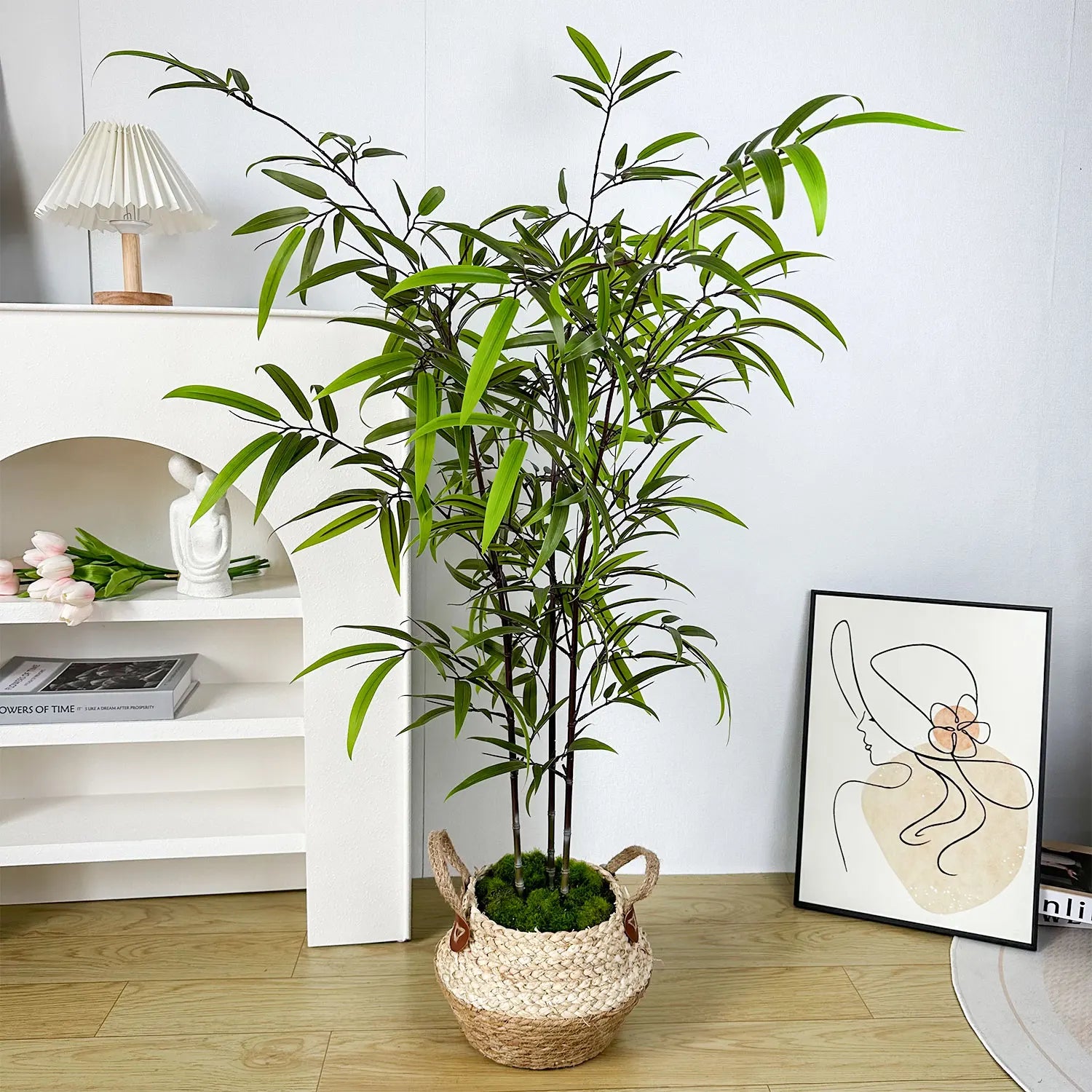 Folhas Artificiais de Bambu Verde 130-210cm – Folhagem Decorativa