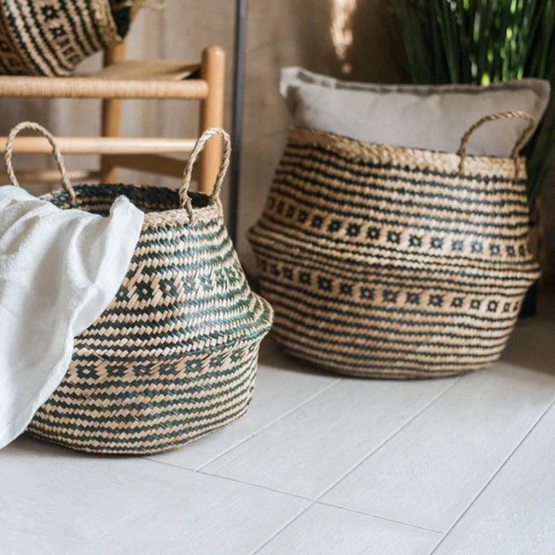 Cesta Artesanal de Vime para Plantas, Estilo Boho, 100% Natural e Ecológica