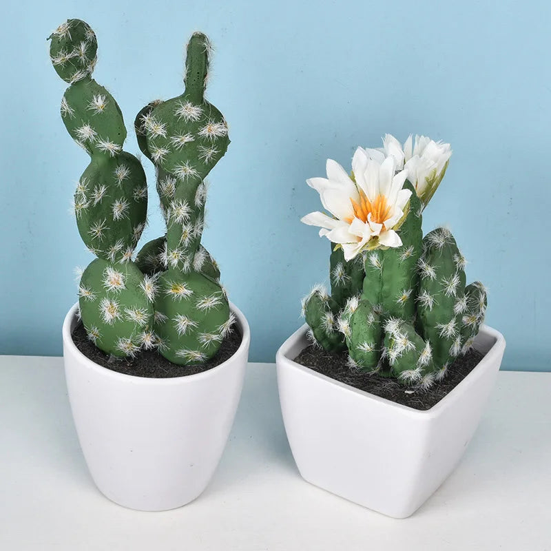 Mini Cacto Artificial em Vaso – Decoração Sustentável e Charmosa