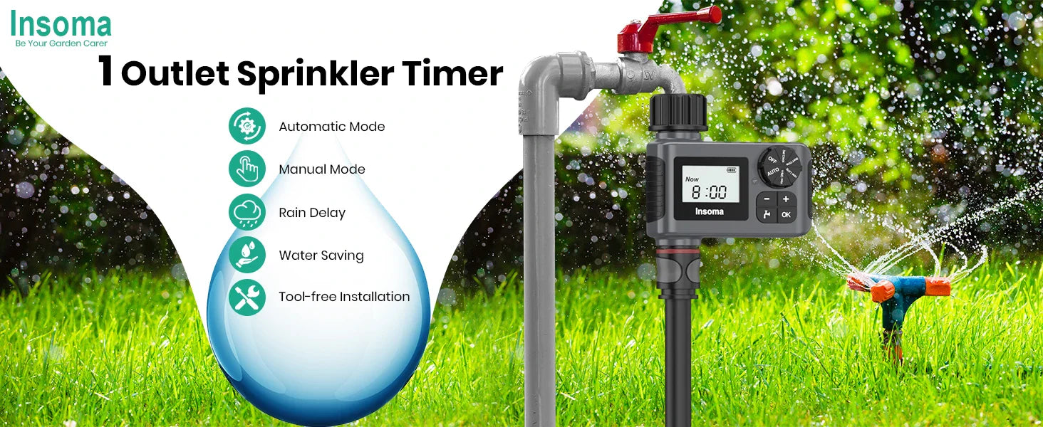 Temporizador de Irrigação Automático Inteligente à Prova d'Água com Display LCD, 3 Modos e Programação Fácil