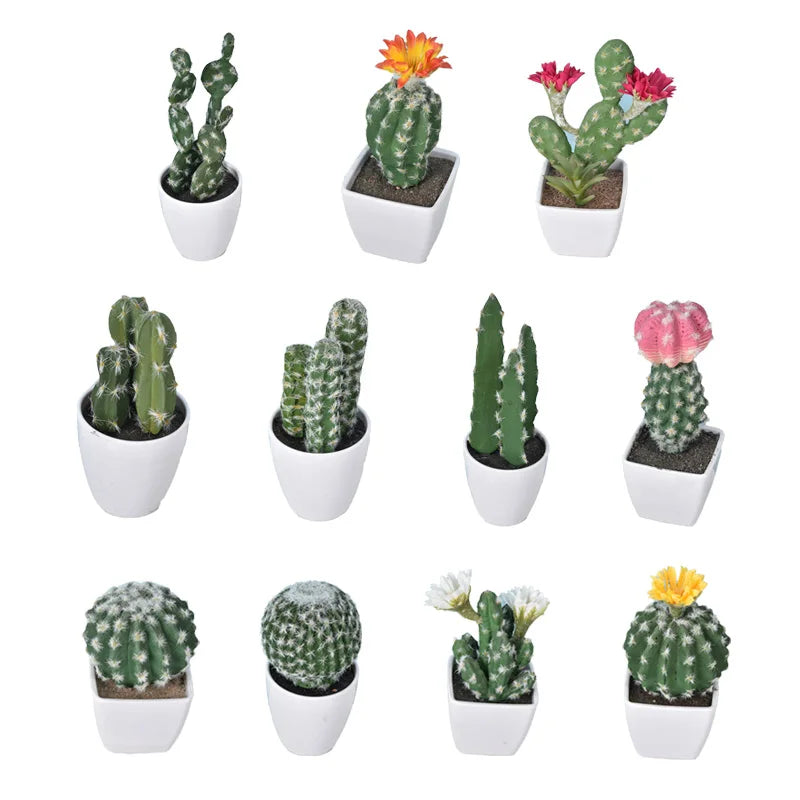 Mini Cacto Artificial em Vaso – Decoração Sustentável e Charmosa
