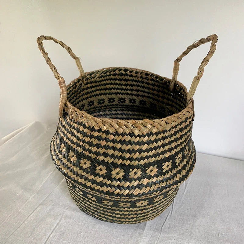 Cesta Artesanal de Vime para Plantas, Estilo Boho, 100% Natural e Ecológica