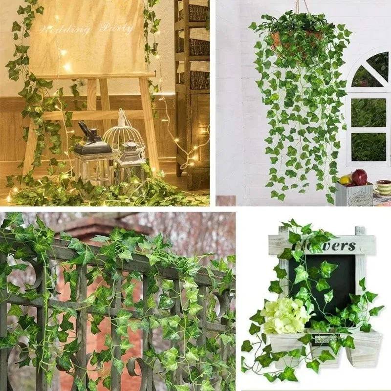 Herança Artificial de Hera - Planta Pendente Decorativa para Decoração