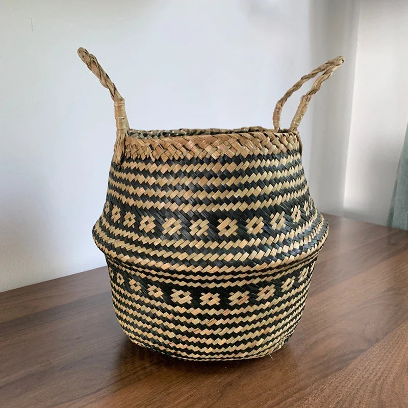 Cesta Artesanal de Vime para Plantas, Estilo Boho, 100% Natural e Ecológica