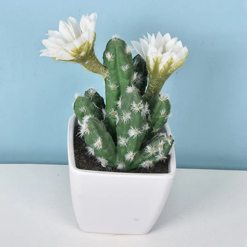 Mini Cacto Artificial em Vaso – Decoração Sustentável e Charmosa
