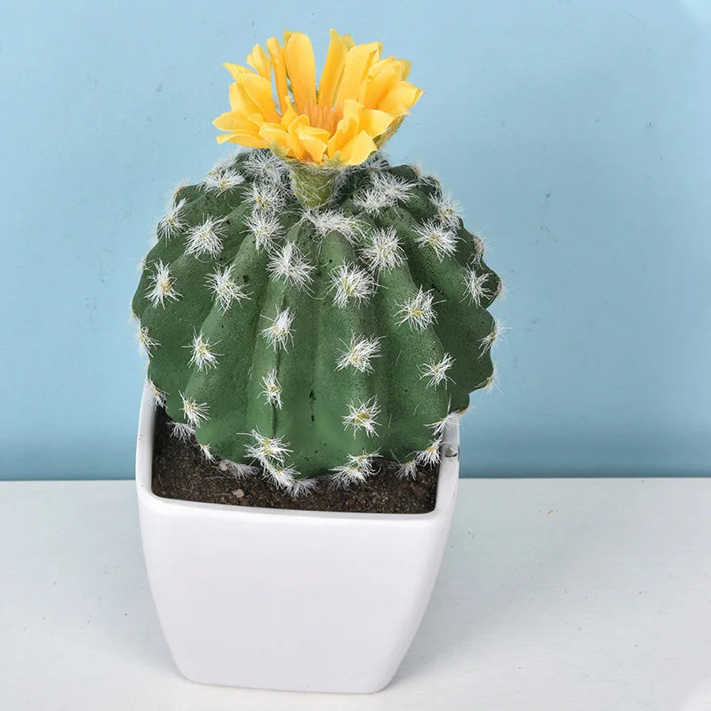 Mini Cacto Artificial em Vaso – Decoração Sustentável e Charmosa