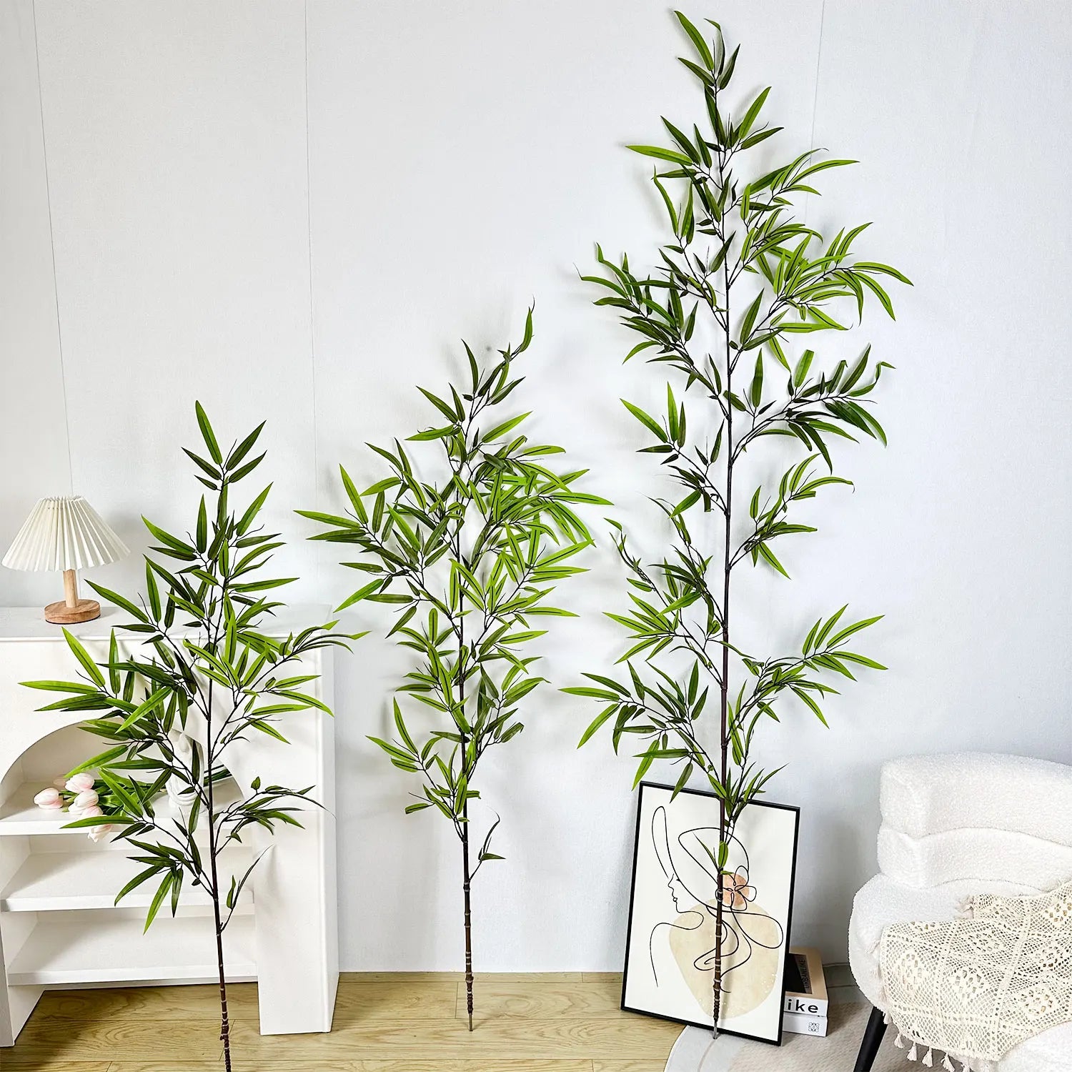 Folhas Artificiais de Bambu Verde 130-210cm – Folhagem Decorativa