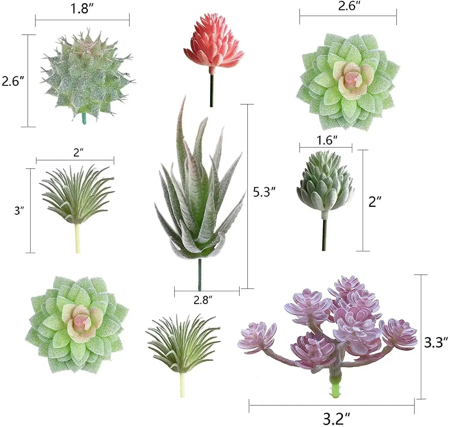 Suculenta Artificial Conjunto de 9 Suculentas Artificiais Realistas
