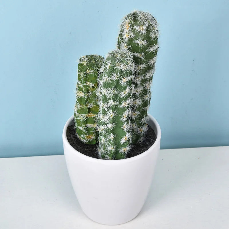 Mini Cacto Artificial em Vaso – Decoração Sustentável e Charmosa