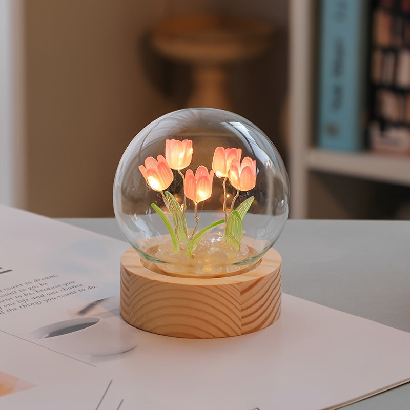 Luminária Abjur de LED com Lâmpadas em formato de Tulipa - Lindo Presente