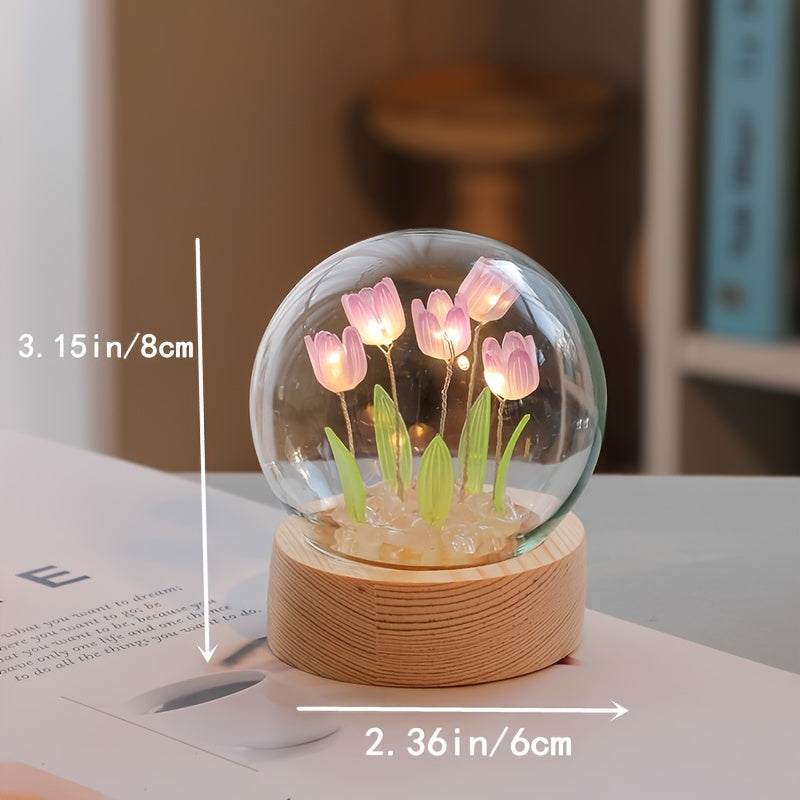 Luminária Abjur de LED com Lâmpadas em formato de Tulipa - Lindo Presente