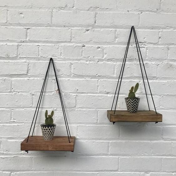 Kit com 3 Prateleiras de Madeira Rústica em MDF para Plantas - Linha Fioralto
