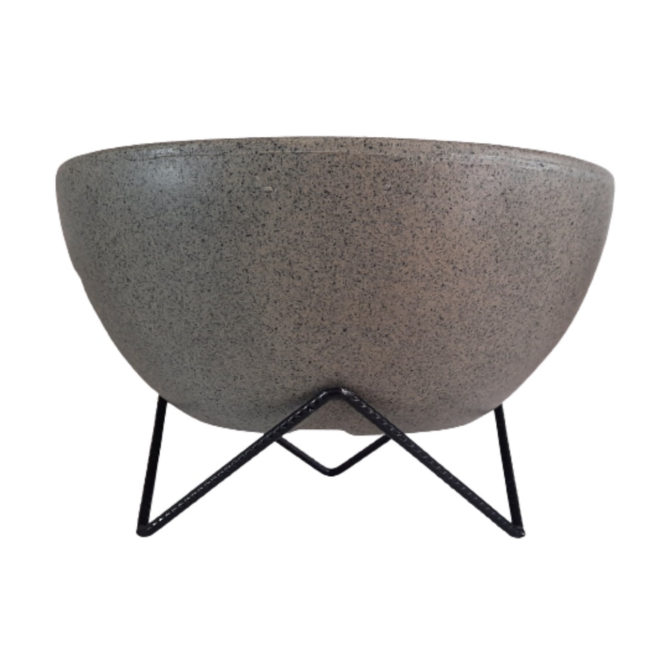 Vaso de planta bacia polietileno com suporte 26x13cm