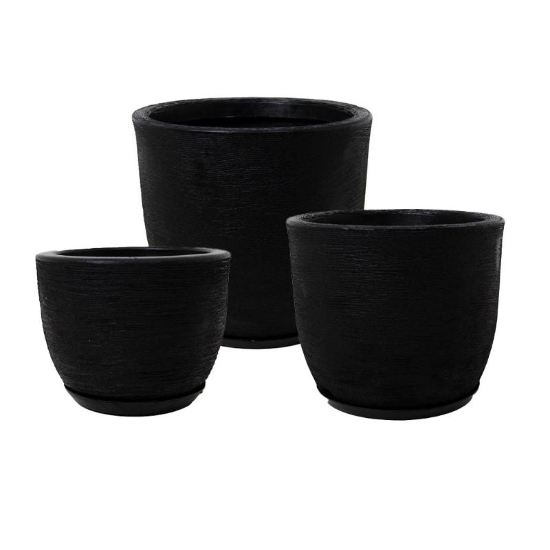 Vasos Para Plantas Conjunto com 3 Vasos Redondos Bojo Escovados