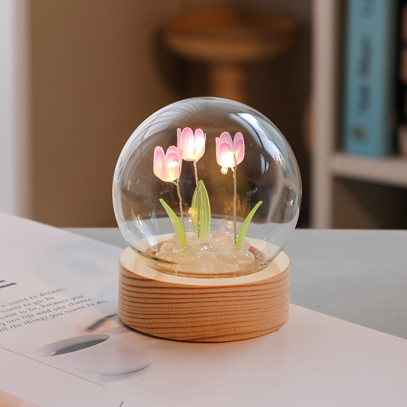 Luminária Abjur de LED com Lâmpadas em formato de Tulipa - Lindo Presente