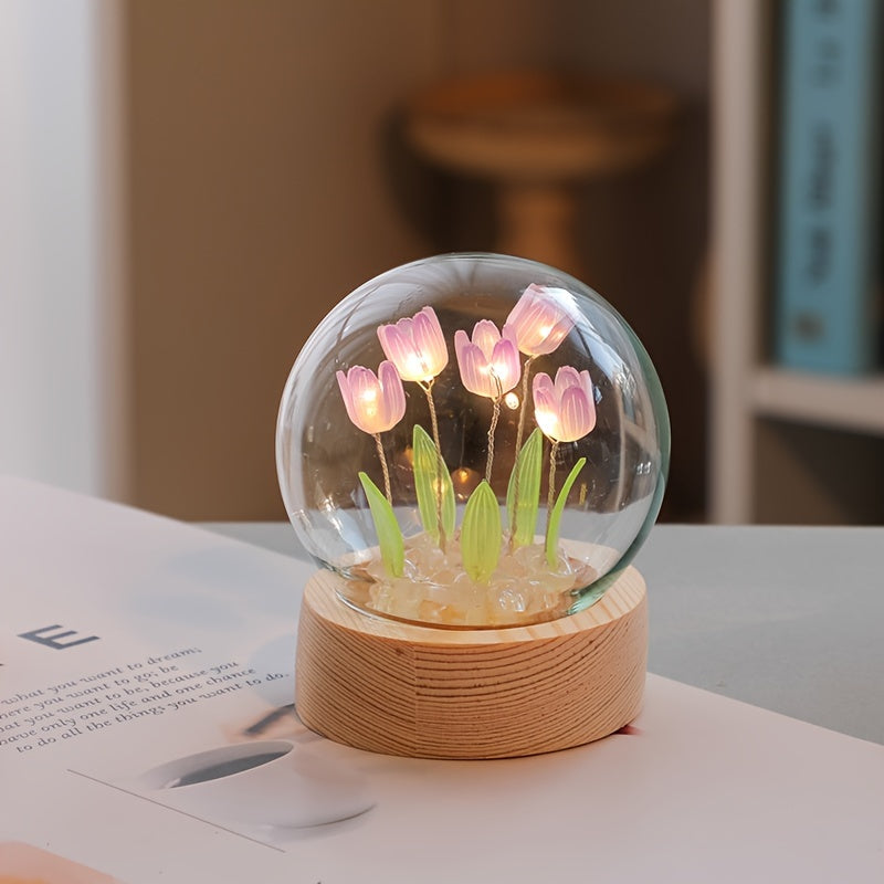Luminária Abjur de LED com Lâmpadas em formato de Tulipa - Lindo Presente