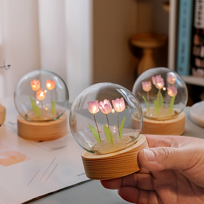 Luminária Abjur de LED com Lâmpadas em formato de Tulipa - Lindo Presente