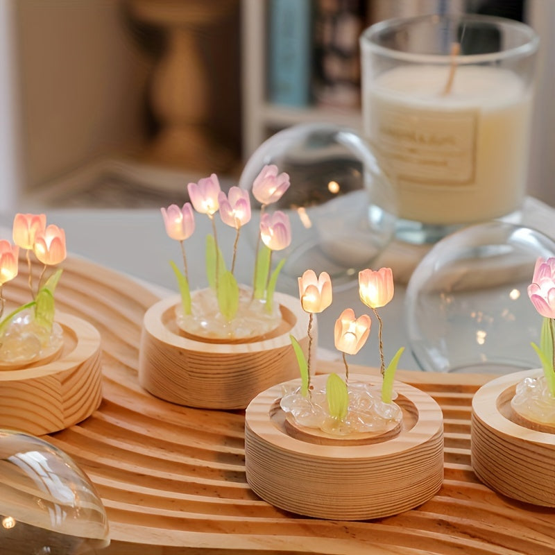 Luminária Abjur de LED com Lâmpadas em formato de Tulipa - Lindo Presente
