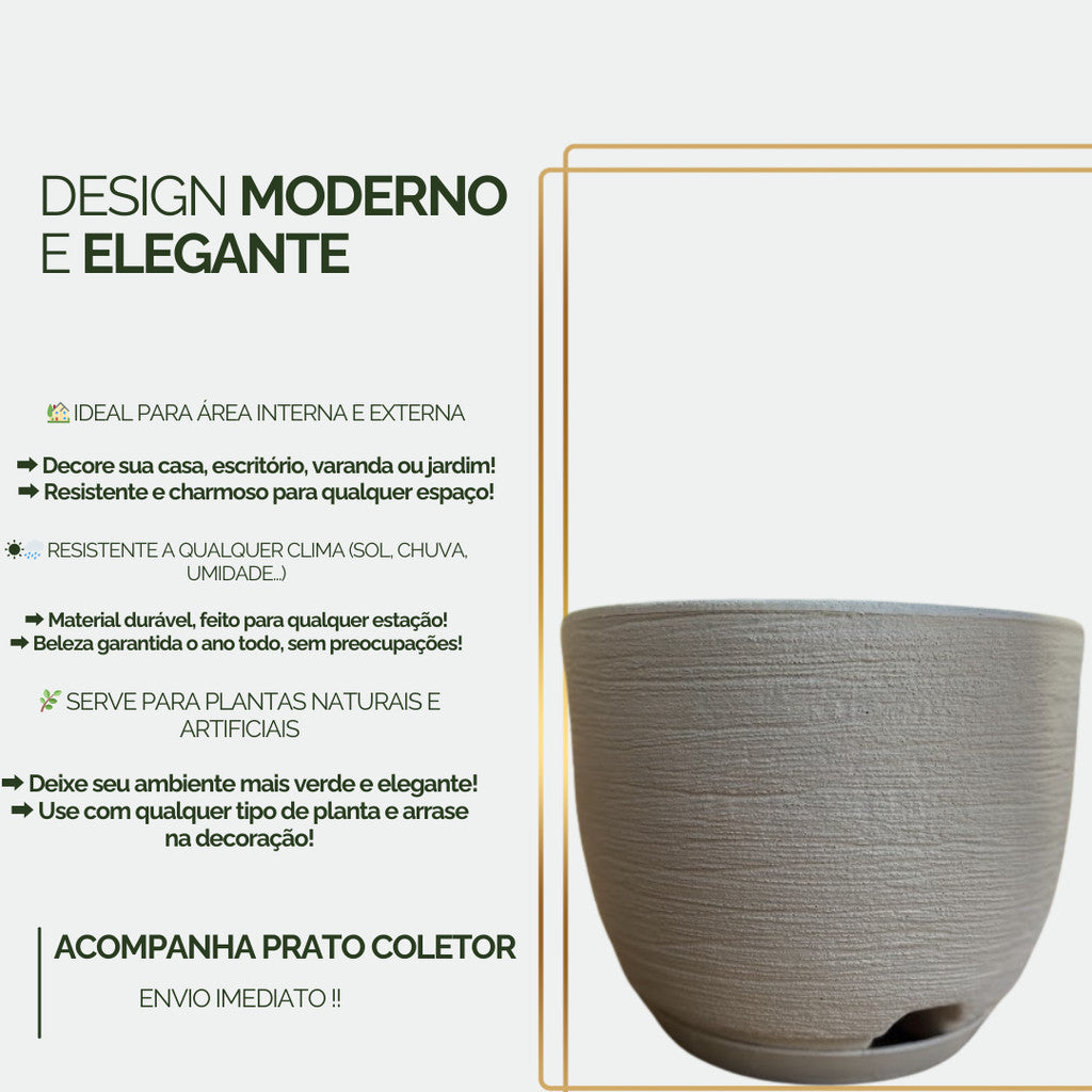 Vaso de Planta Polietileno Com Prato - Leveza, Estilo e Durabilidade