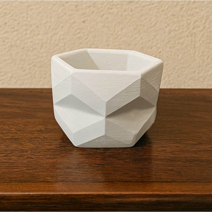 Vasos de Plantas Decorativos de Gesso Texturizado - Para Suculentas, Cactus, Plantas Artificiais ou Naturais