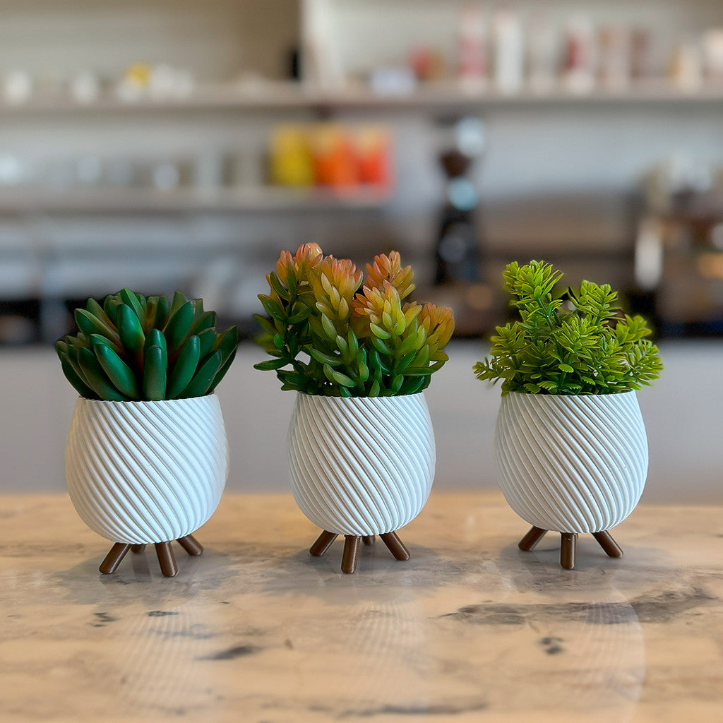 Vasos Para Plantas - Trio de Vasos Cachepot Minimalista
