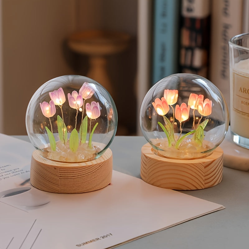 Luminária Abjur de LED com Lâmpadas em formato de Tulipa - Lindo Presente