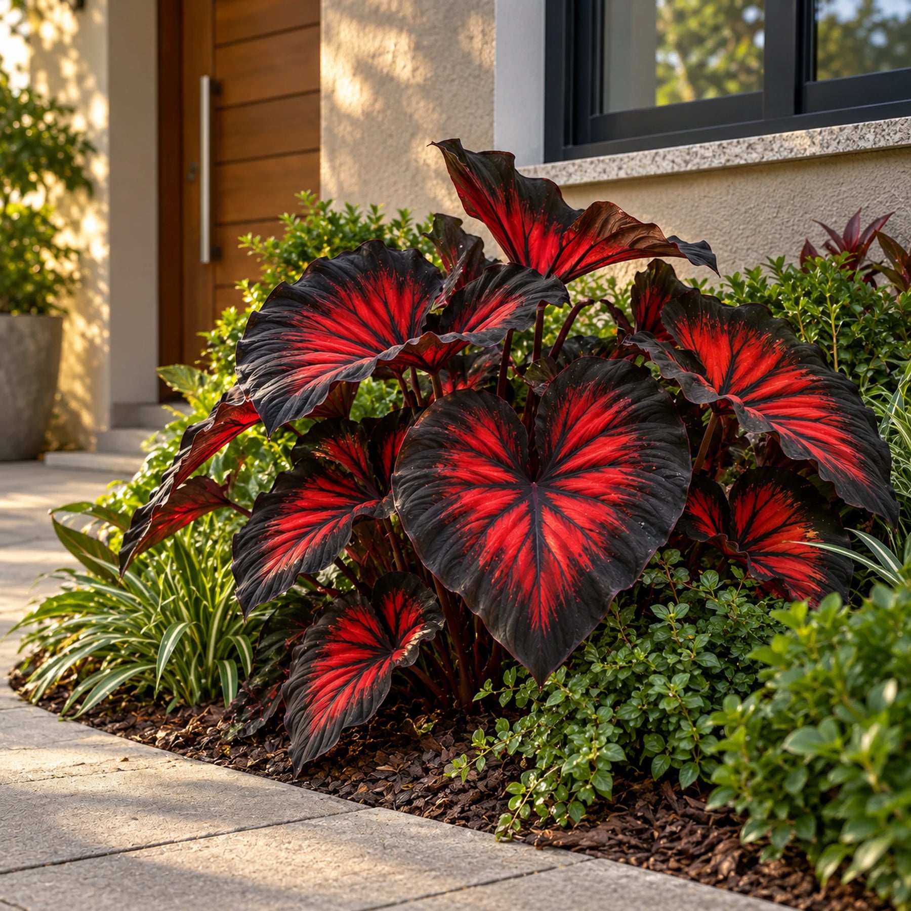 Sementes Raras de Caladium Doce Carmín – 100 Unidades