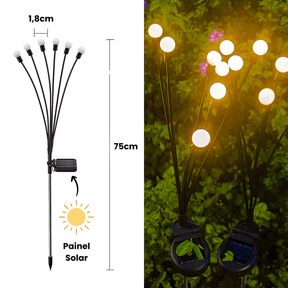 Luminaria Solar Para Jardins em Led Efeito Vagalume