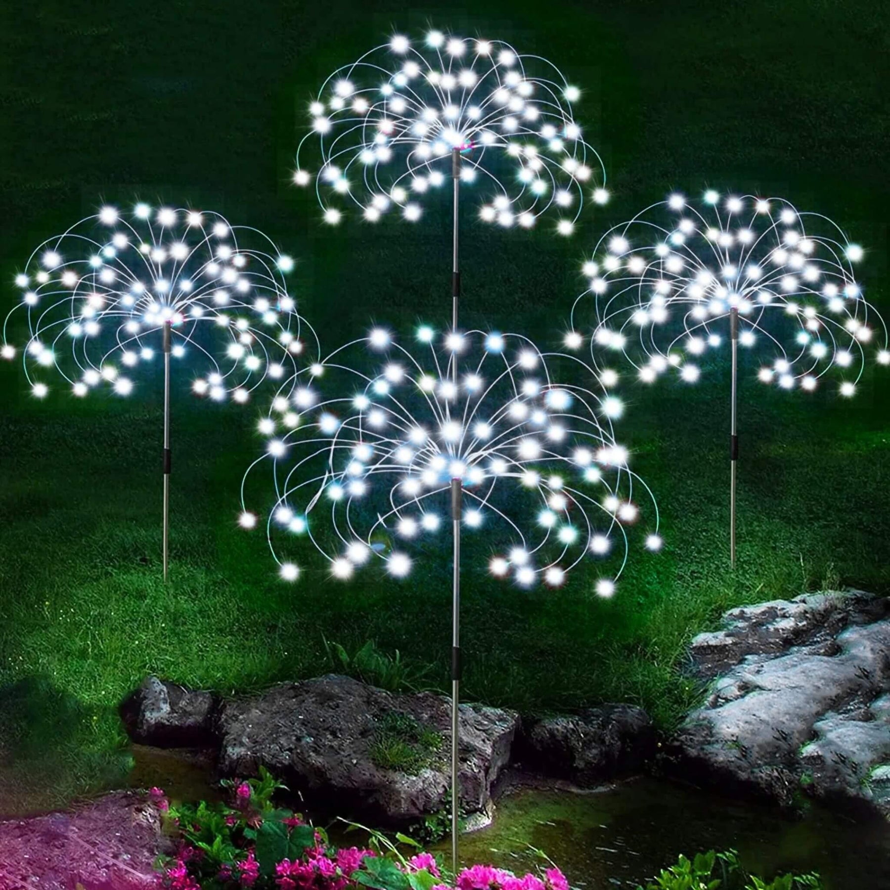 Luz Solar de Led Efeito Fogos de Artifício - 🎄 Ilumine seu Natal com Magia
